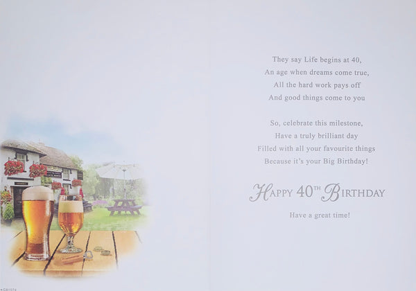 40th birthday card - birthday beers