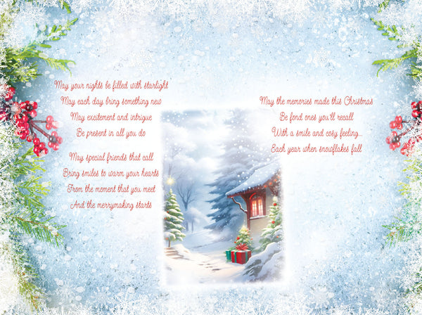 Grandson and Partner Christmas card - sentimental verse