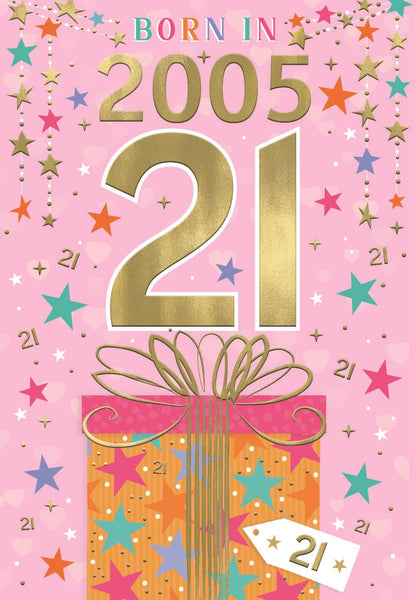 21st birthday card - born in 2005