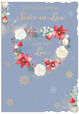Sister-in-law Christmas card - Xmas flowers