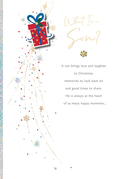 Son luxury Christmas card - sentimental verse