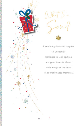 Son luxury Christmas card - sentimental verse