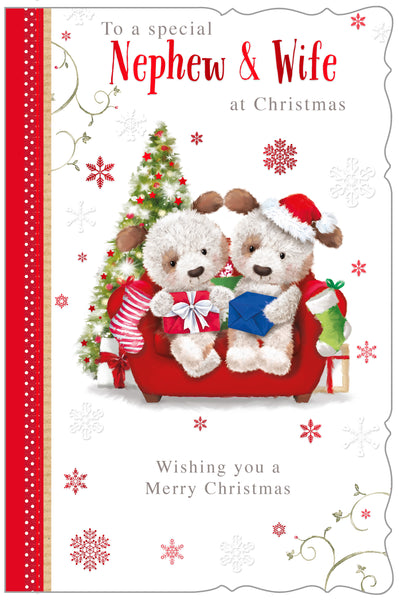 Nephew and Wife Christmas card - cute dogs