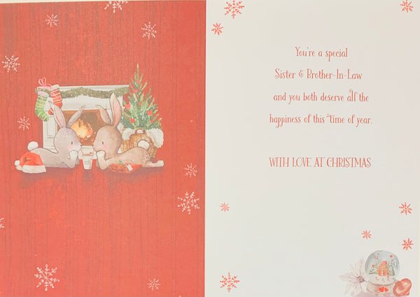 Sister and Brother-in-law Christmas card - cute rabbits