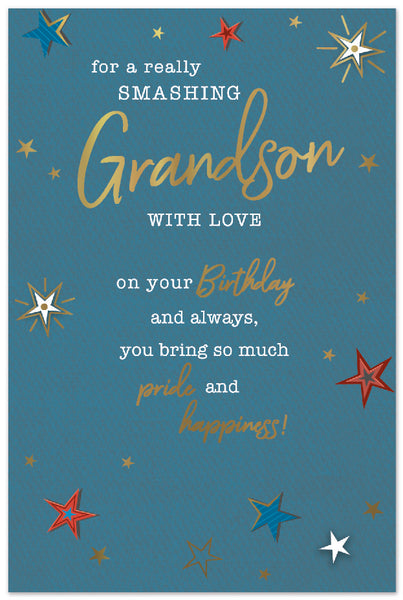 Grandson birthday card - modern stars