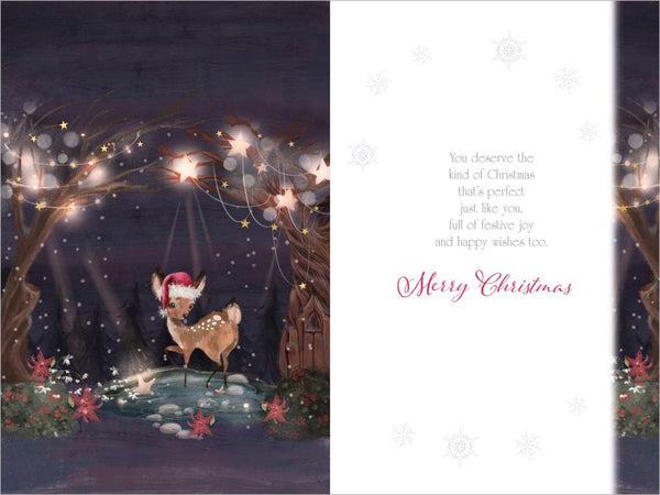 Special friend Christmas card - festive reindeer