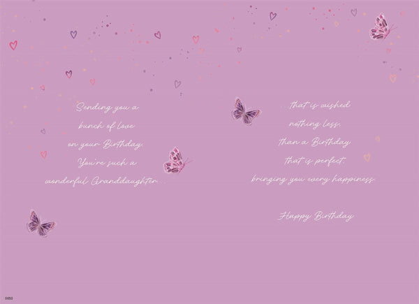 Granddaughter birthday card - birthday flowers