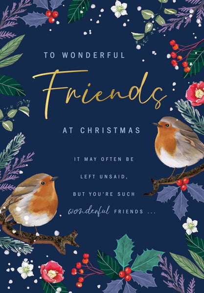 Friends Christmas card- Xmas robins