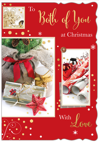 To both of you Christmas card - gifts and crackers