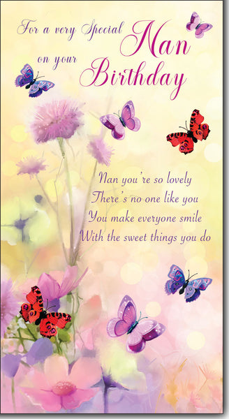 Nan birthday card - sentimental verse