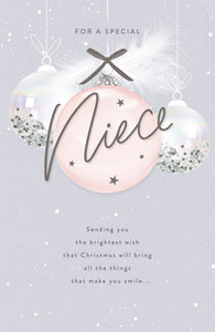 Niece Christmas card - beautiful bauble