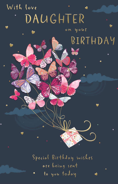 Daughter birthday card - beautiful butterflies