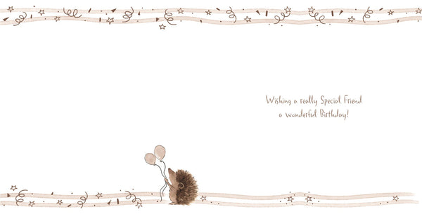 Friend birthday card - cute hedgehogs