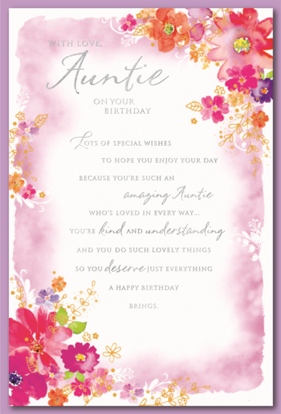Auntie birthday card - sentimental verse