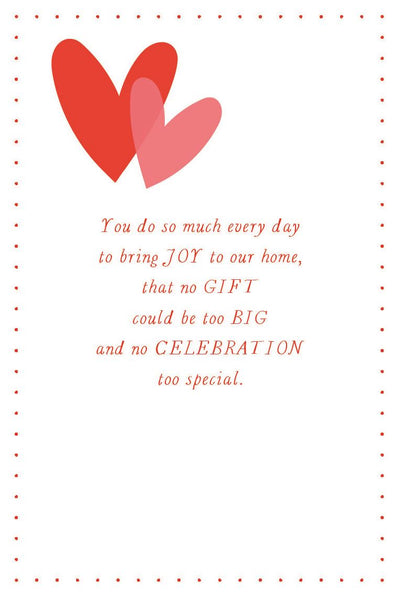 Wife anniversary card - balloon hearts - large card