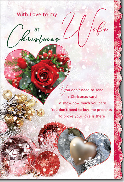 Wife Christmas card- sentimental verse