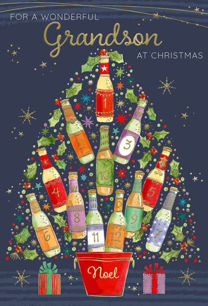 Grandson Christmas card - beer tree