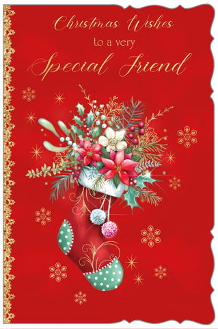 Special friend Christmas card - Christmas stocking