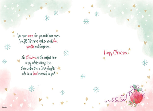 Granddaughter Christmas card- Christmas snow globe