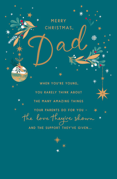 Dad Christmas card - Sentimental verse