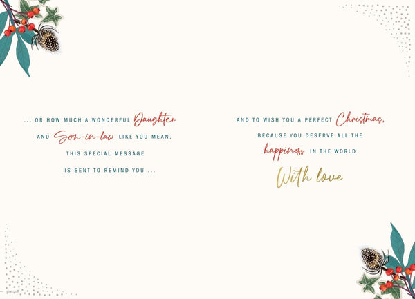 Daughter and son in law Christmas card - Xmas flowers