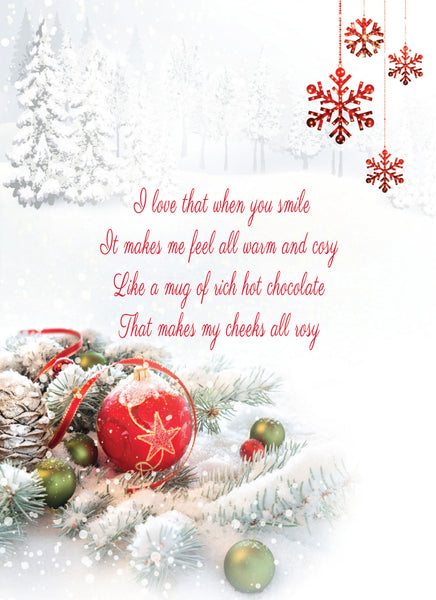 Lady in my life Christmas card - sentimental verse - Large card