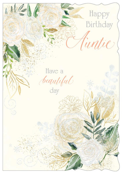 Auntie birthday card- pretty flowers