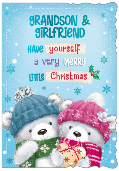 Grandson and Girlfriend Christmas card - cute bears