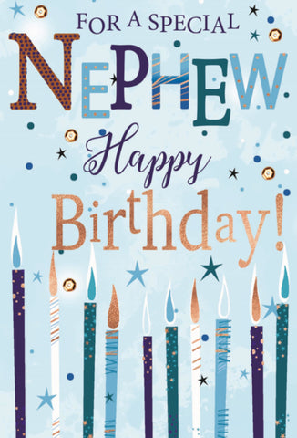 Nephew birthday card- modern candles