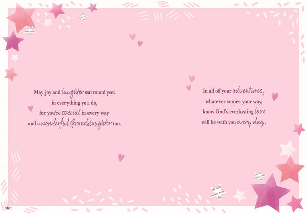 Granddaughter Christening card - sentimental verse