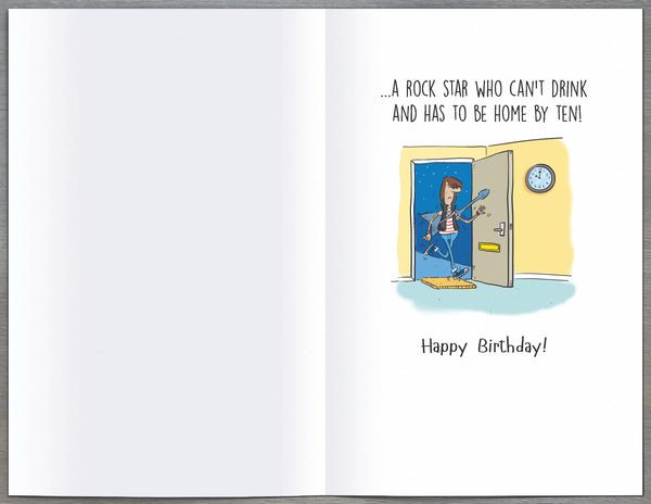 16th birthday card - birthday rock star