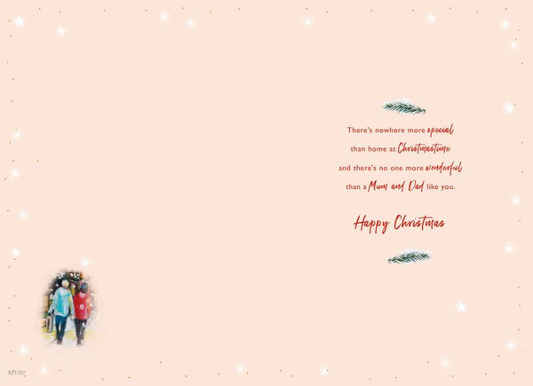 Mum and Dad Christmas card- Xmas shopping