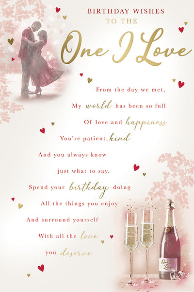 One I love birthday card- sentimental verse