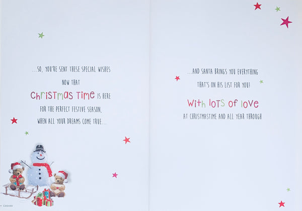 Great-Grandchildren Christmas card - cute bears