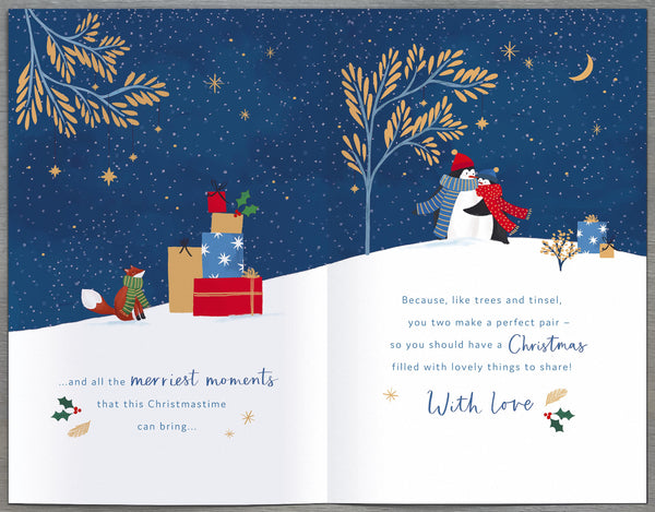 Brother and Sister in law Christmas card - cute penguins