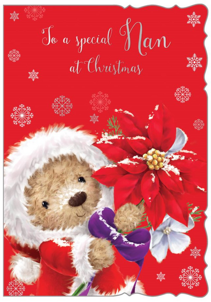 Nan Christmas card - cute Xmas bear