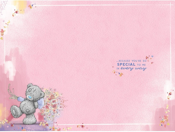 Me to you Girlfriend birthday card- tatty teddy with bouquet