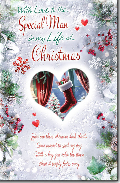 Man in my life Christmas card - sentimental verse