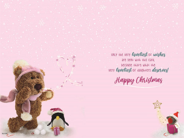 Daughter Christmas card - cute bear