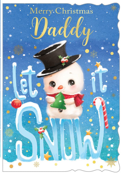 Daddy Christmas card- cute snowman