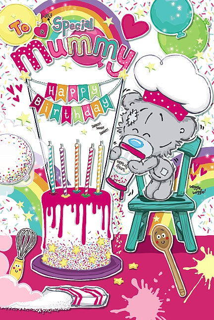 Me to you Mummy birthday card - bear with cake
