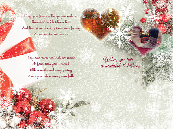 Granddaughter and partner Christmas card - sentimental verse