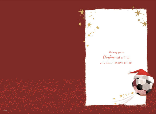 Grandson Christmas card- football