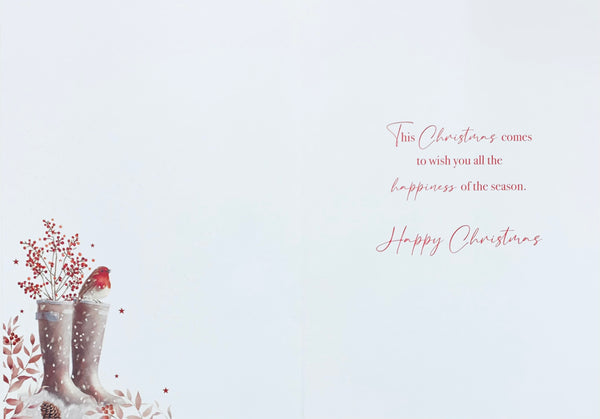 Thinking of you Christmas card - Christmas snow scene