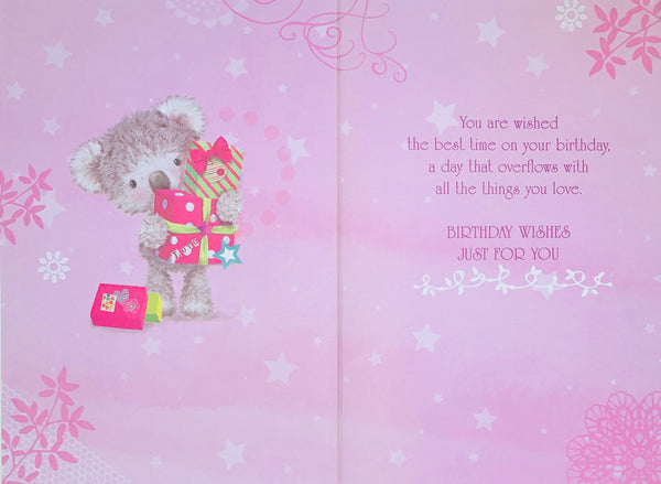 Granddaughter birthday card- cute bear
