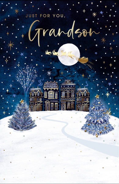 Grandson Christmas card - Christmas eve