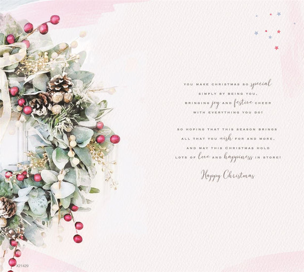 Mum Christmas card- Christmas flowers