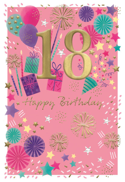 18th birthday card - birthday sparkles
