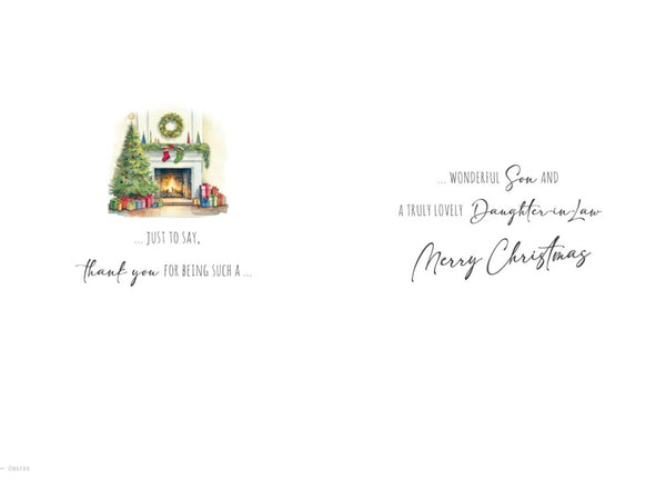 Son and Daughter in law Christmas card- festive home