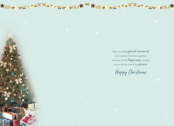 Grandson and partner Christmas card- Xmas tree